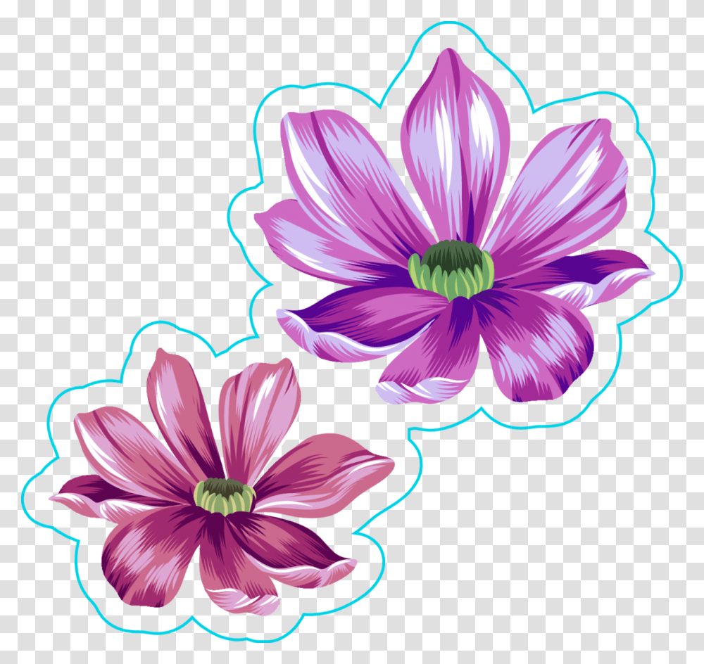 Day Of The Dead With Purple Hair Sticker Emoji Flower Sticker, Plant, Dahlia, Blossom, Petal Transparent Png
