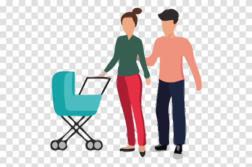 Day People Shopping Cart Conversation Holding Hands, Person, Human, Family, Standing Transparent Png