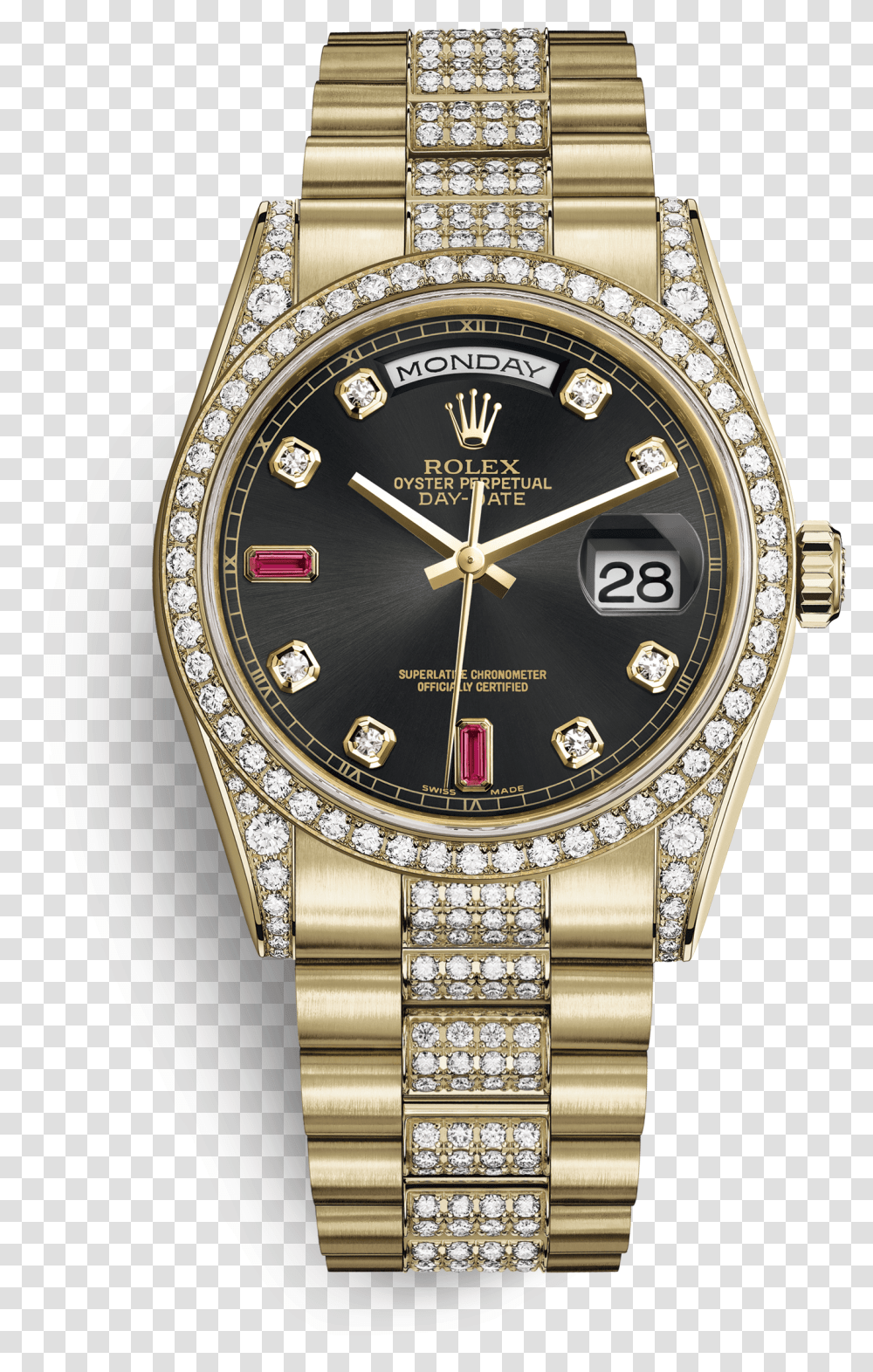 Day Rolex Day Date 36 White Gold With Diamonds, Wristwatch, Clock Tower, Architecture, Building Transparent Png
