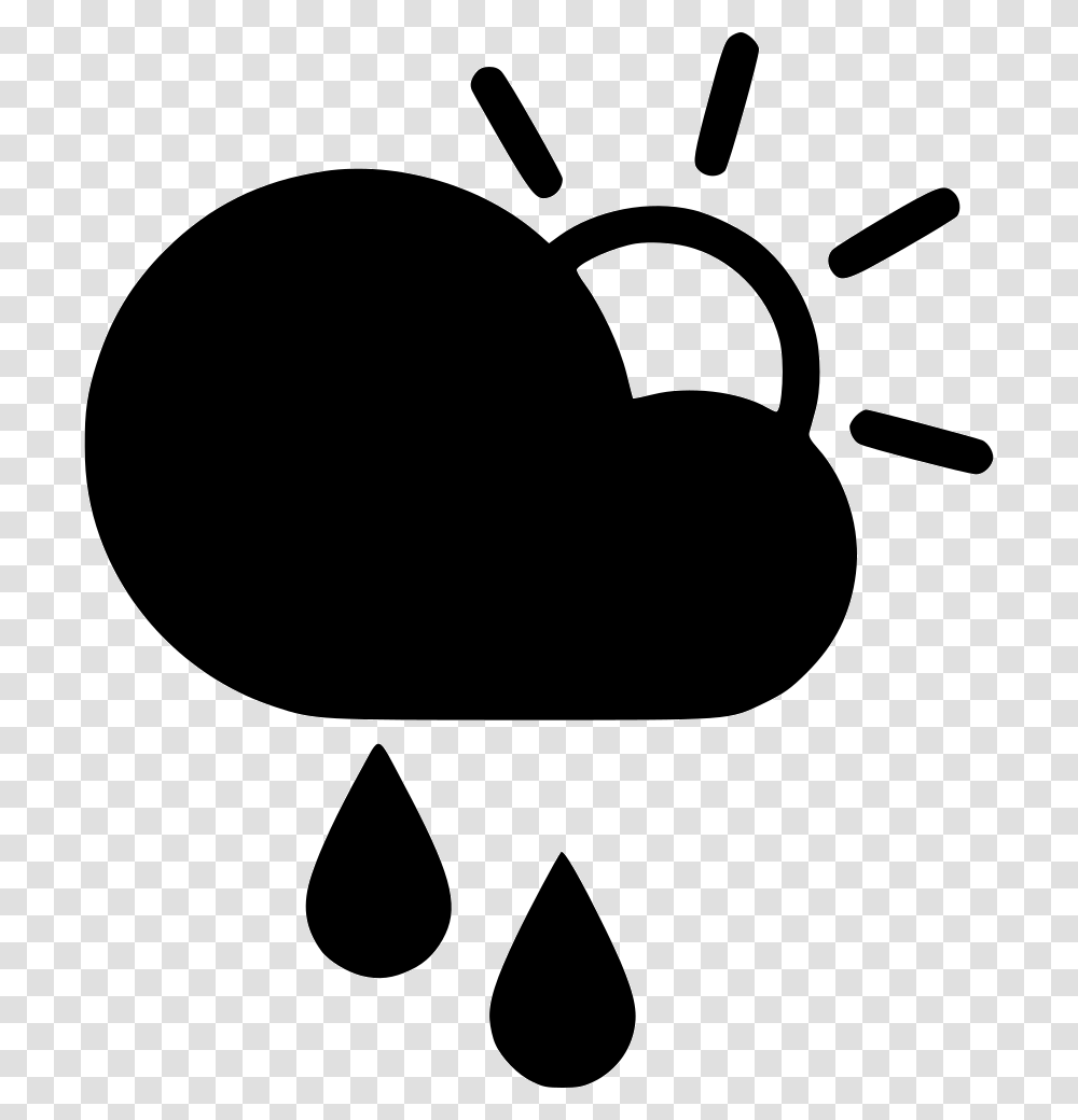 Day Sprinkle Cloud Rain Sun Cloud Wind Icons, Stencil, Electronics, Silhouette, Headphones Transparent Png