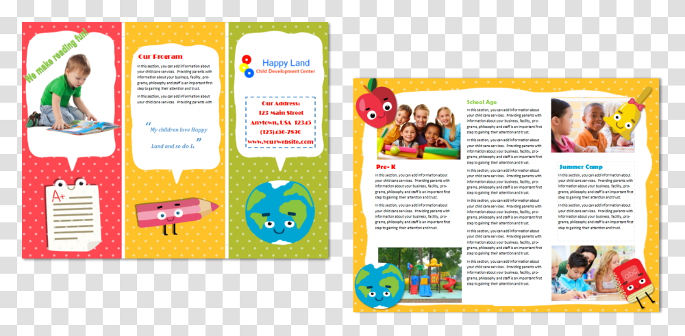 Daycare Brochure Samples Daycare Brochure Template, Advertisement, Poster, Flyer, Paper Transparent Png