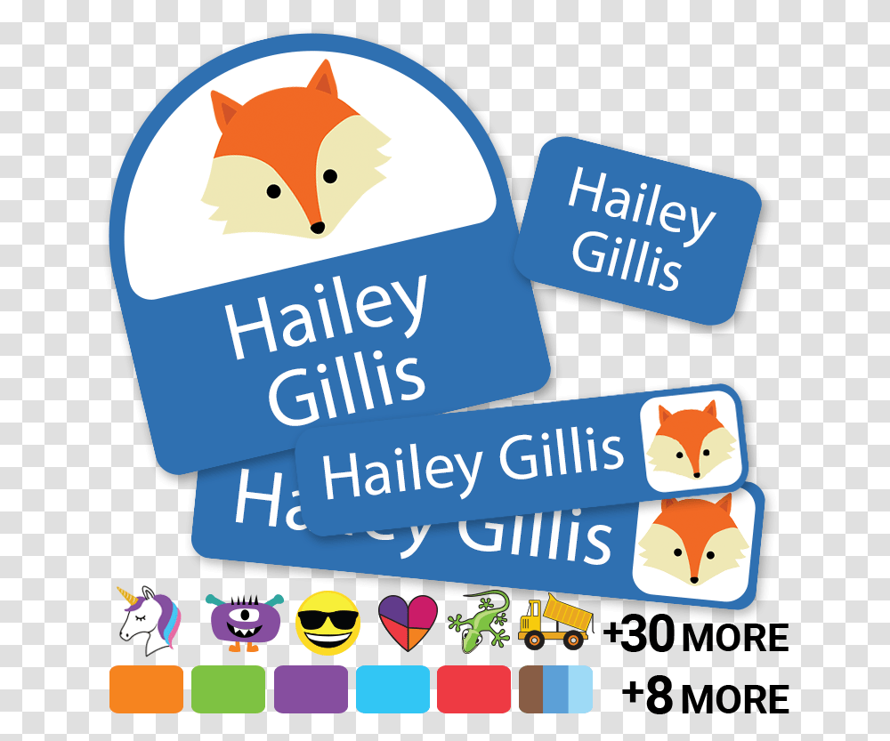 Daycare Labels With Cute Icons Animals Emojis Cartoon, Bird, Advertisement Transparent Png