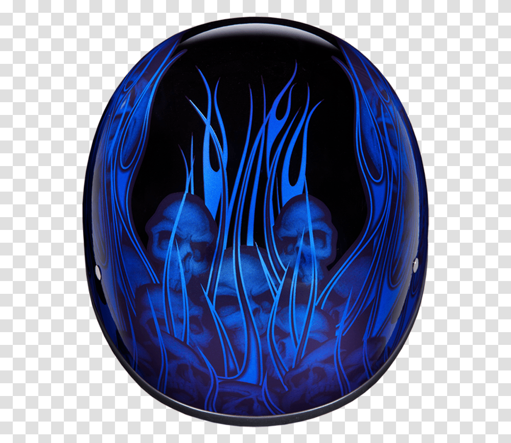Daytona Helmet Skull Cap Wmulti Skull Flames Blue Dot Sphere, Apparel, Pattern, Fractal Transparent Png