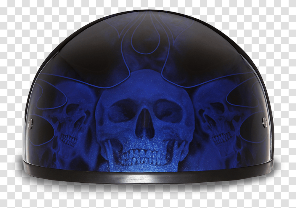 Daytona Skull Cap W Skull Flames Blue Helmet Bike Skull, Apparel, Sunglasses, Accessories Transparent Png