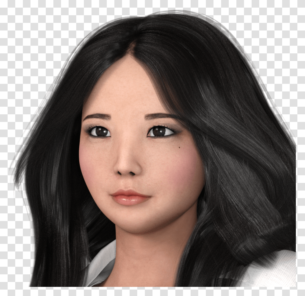 Daz Asian Characters, Face, Person, Black Hair, Female Transparent Png