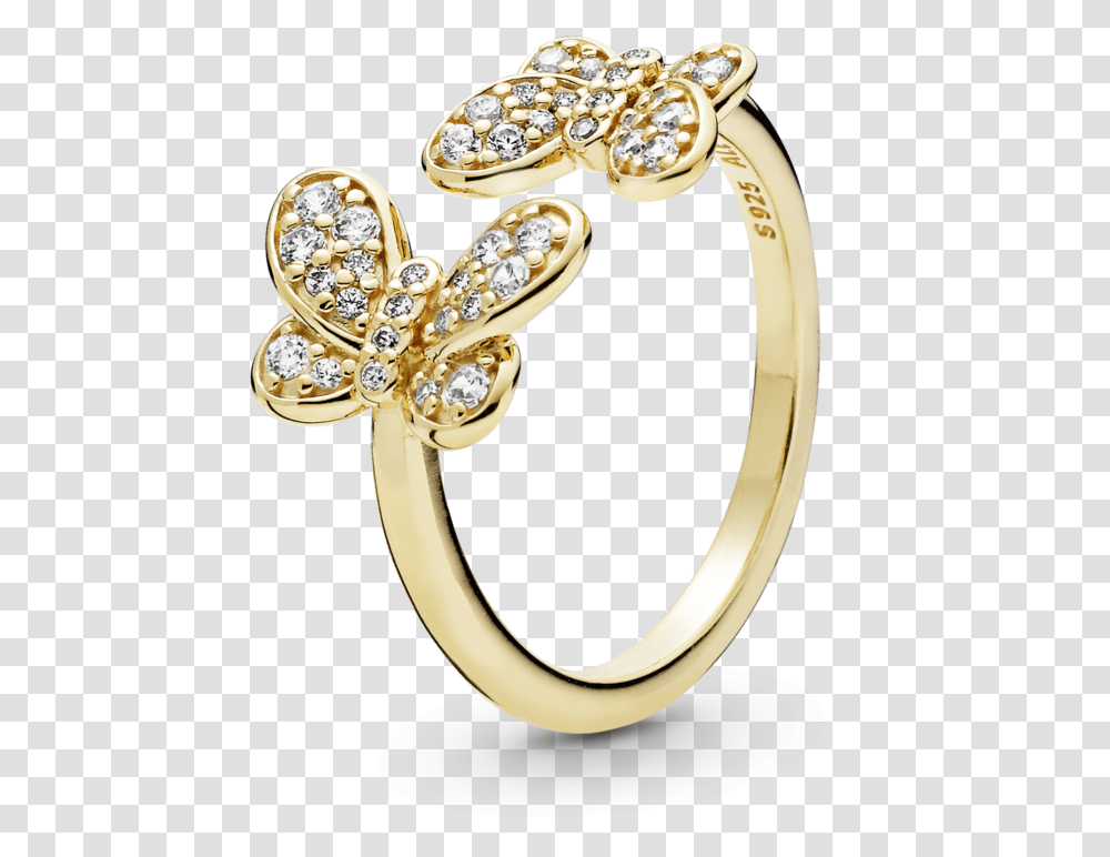 Dazzling Butterflies Pandora Gold Butterfly Ring, Accessories, Accessory, Jewelry, Diamond Transparent Png