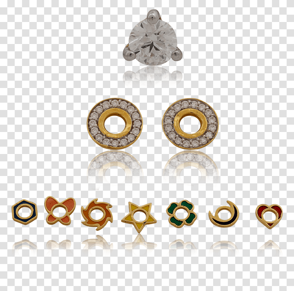Dazzling Enamel Diamond Nose Pin Earrings, Number, Alphabet Transparent Png