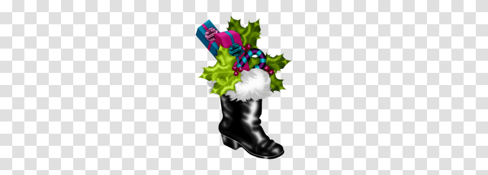 Dbs Hd Santas Boot Christmas Clipart, Leaf, Plant, Flower, Blossom Transparent Png