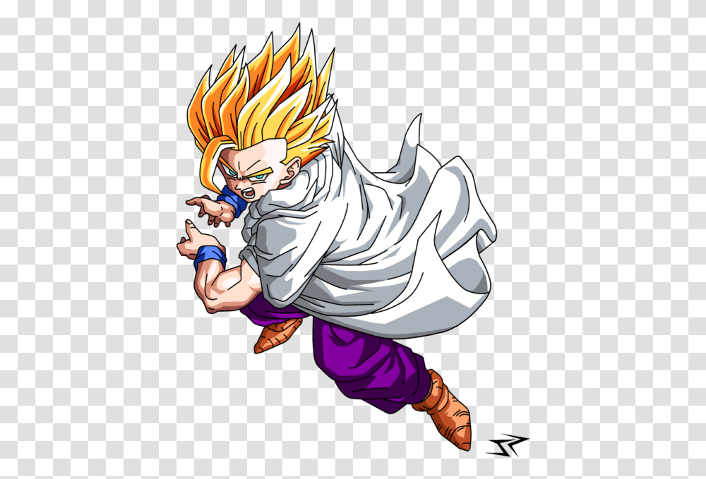 Dbz Ssj2 Long Hair Trunks, Person, Human, Manga, Comics Transparent Png