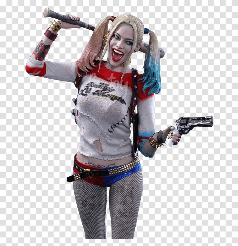 Dc Comics Suicide Squad 16 Scale Collectible Figure Harley Quinn Margot Robbie, Person, Performer, Sleeve Transparent Png