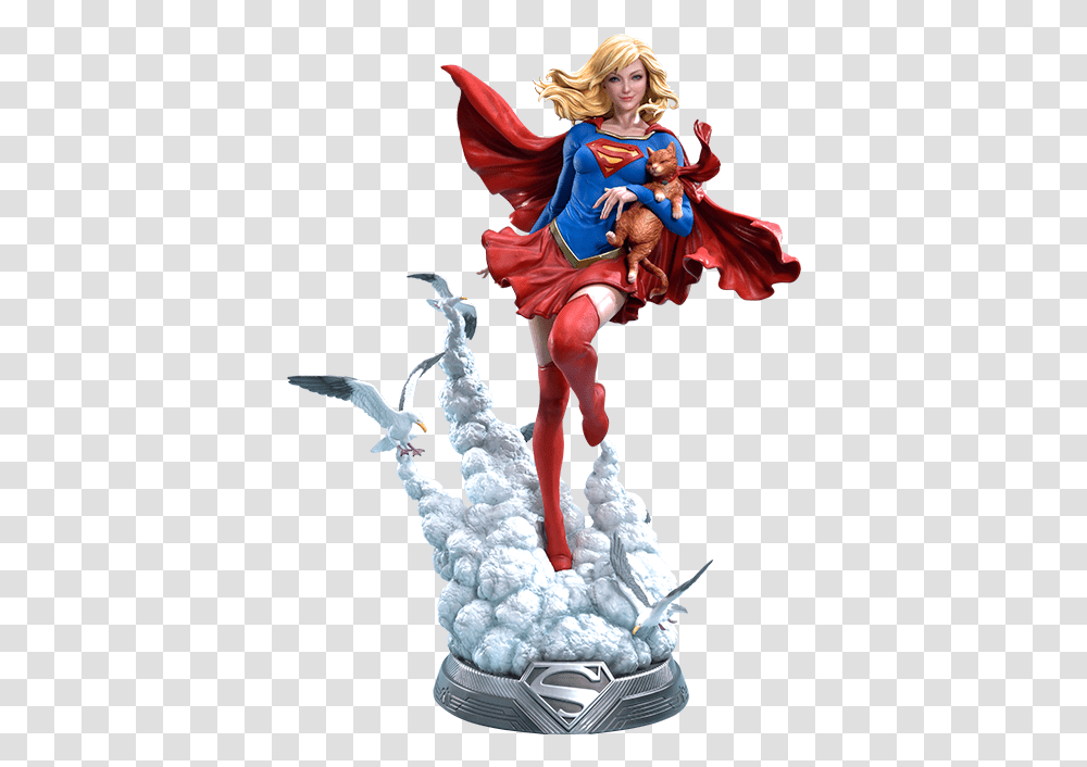 Dc Comics Supergirl Statue By Prime 1 Studio Supergirl Statue, Person, Human, Leisure Activities, Bird Transparent Png