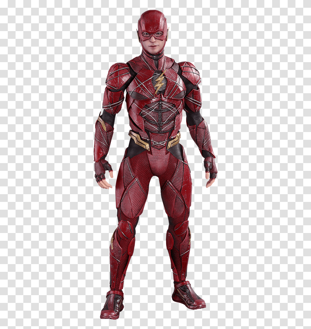 Dc Comics The Flash Sixth Scale Figure By Hot Toys Hot Toys Flash Justice League, Person, Costume, Armor Transparent Png