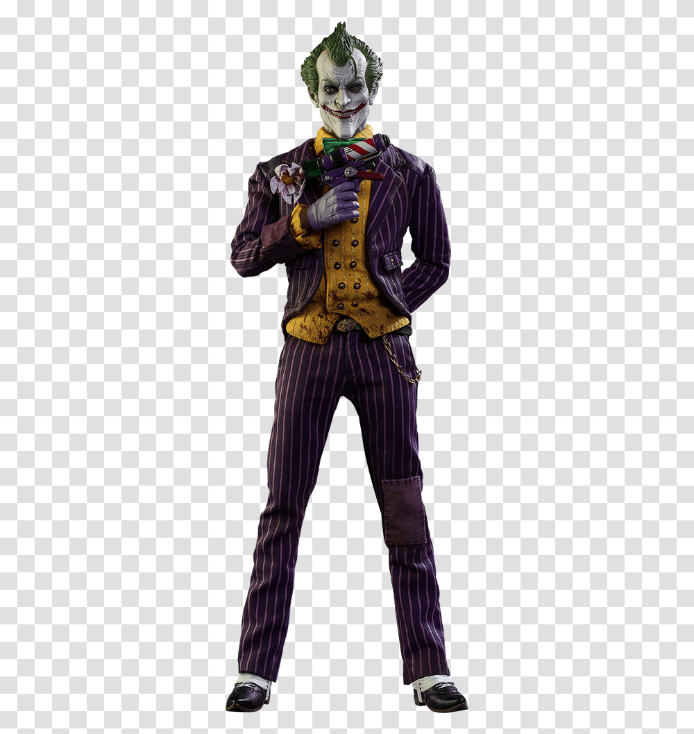 Dc Comics The Joker Sixth Scale Figure By Hot Toys Batman Arkham Asylum Joker, Performer, Person, Clothing, Shoe Transparent Png