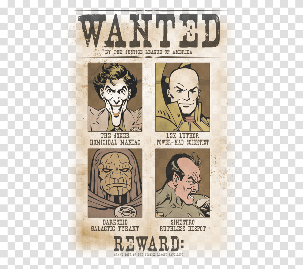 Dc Comics Wanted Poster Men's Regular Fit T Shirt Wanted Poster For Two, Book, Person, Human, Advertisement Transparent Png