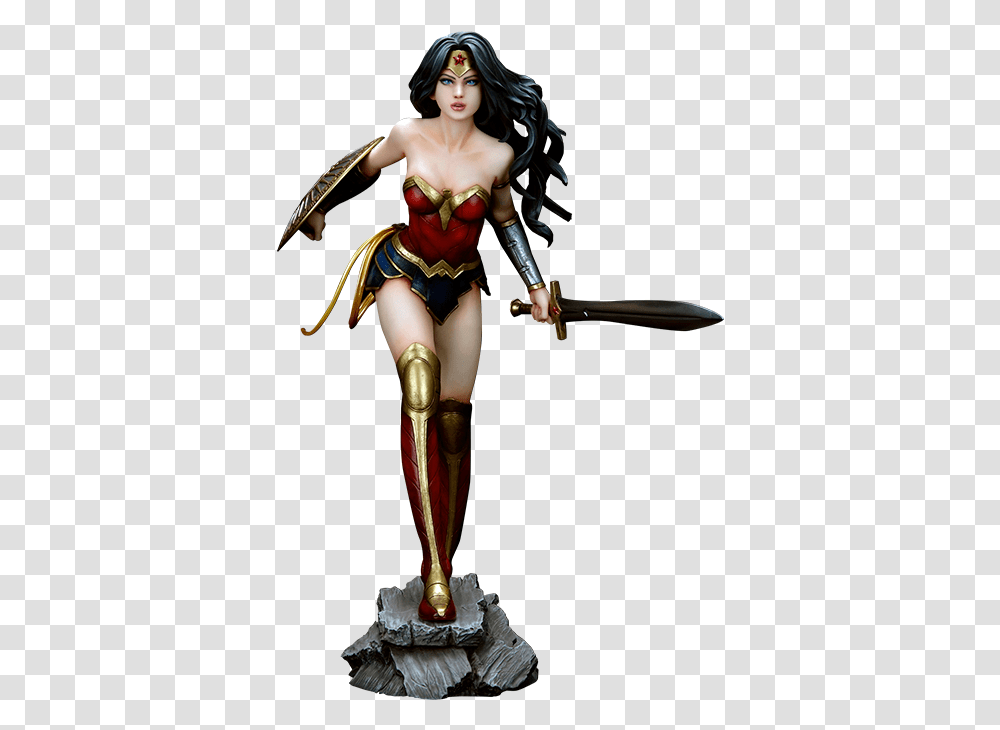 Dc Comics Wonder Woman Pvc Figure Yamato Silo Wonder Woman Statue, Person, Figurine, Costume, Hand Transparent Png