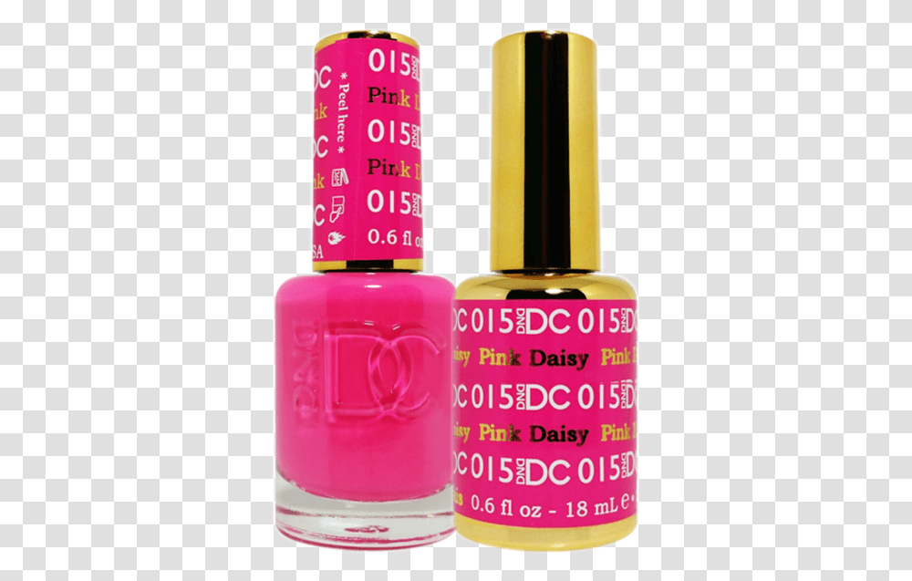 Dc Nail Lacquer And Gel Polish Dc015 Pink Daisy, Cosmetics, Bottle, Label Transparent Png