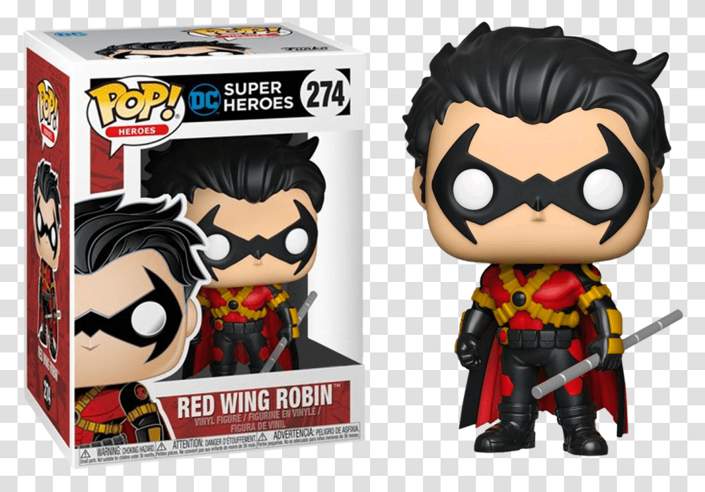 Dc Robin Funko Pop Red Wing Robin, Person, Human, Toy, Robot Transparent Png
