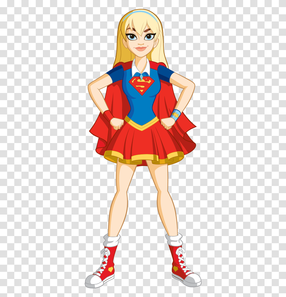 Dc Super Hero Girls Supergirl Super Hero Girl Cartoon, Costume, Person, Female, Face Transparent Png