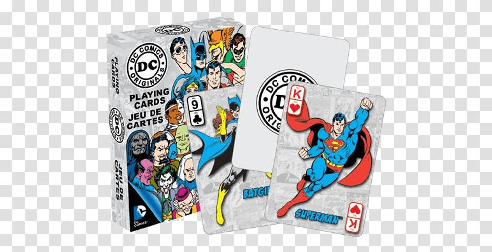 Dc Superhero Playing Cards, Label, Sticker, Person Transparent Png