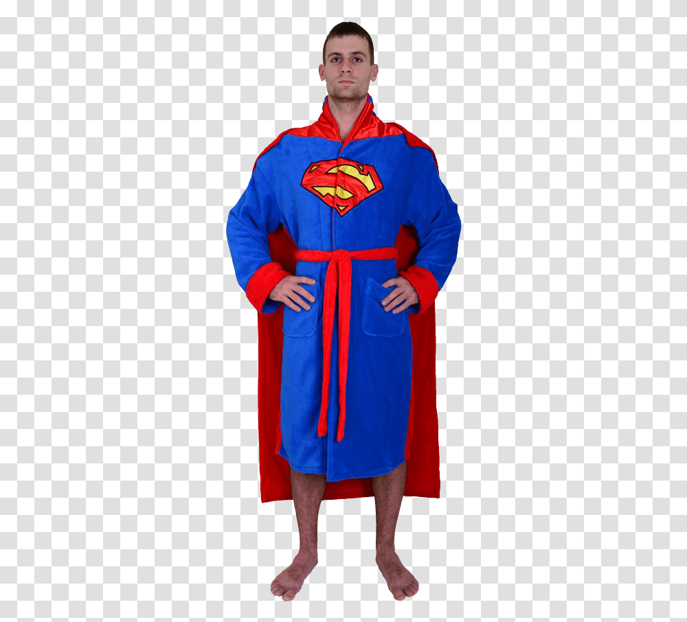 Dc Superman Robe With Cape Superman, Person, Fashion, Costume Transparent Png