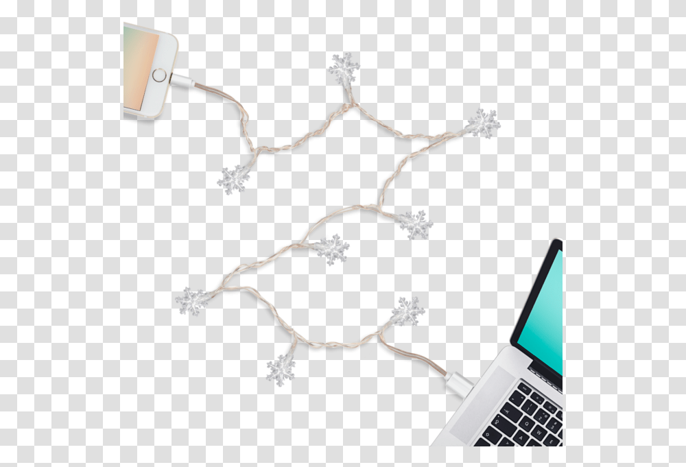 Dci Led Snowflake Charging Cable For Iphone 5 5s Christmas Light Charger, Pc, Computer, Electronics, Laptop Transparent Png
