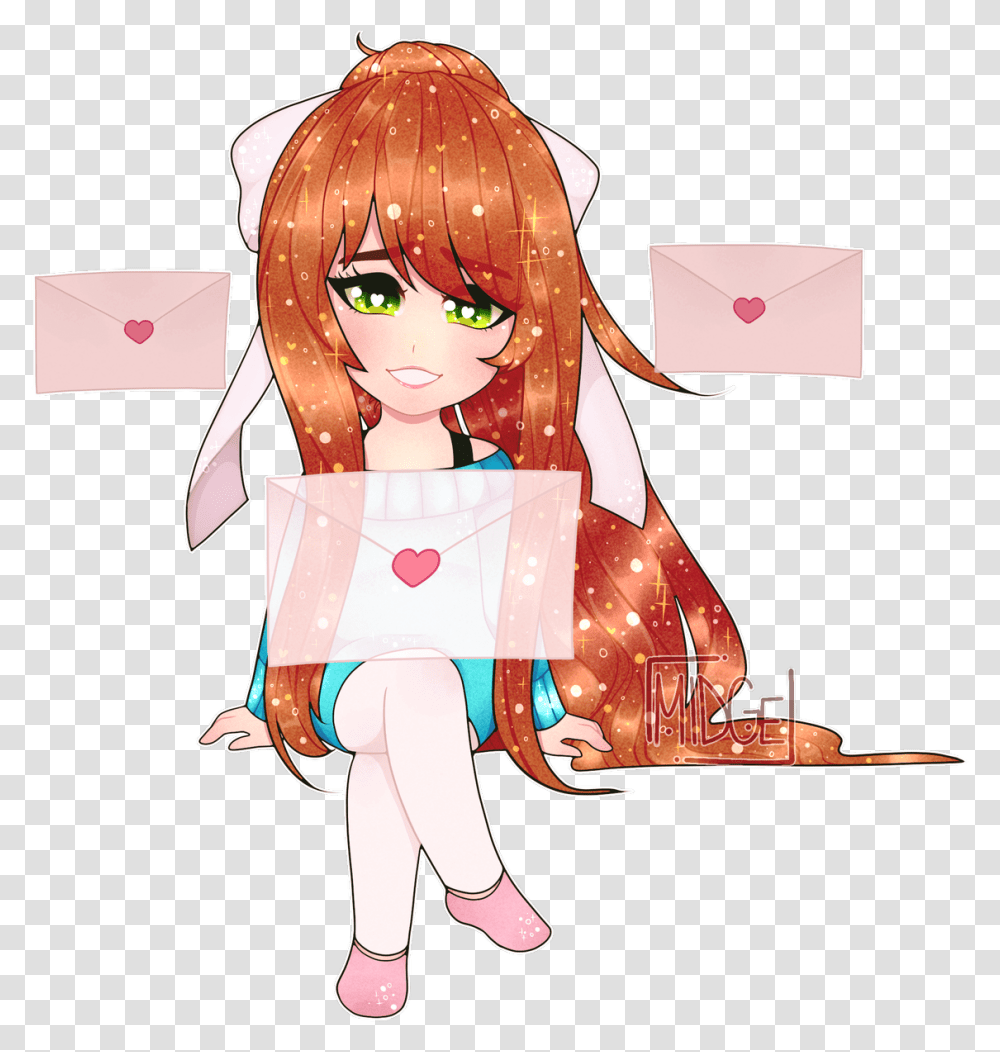 Ddlc Dokidokiliteratureclub Ddlcmonika Monika Justmonikapic Cartoon, Toy, Manga, Comics, Book Transparent Png