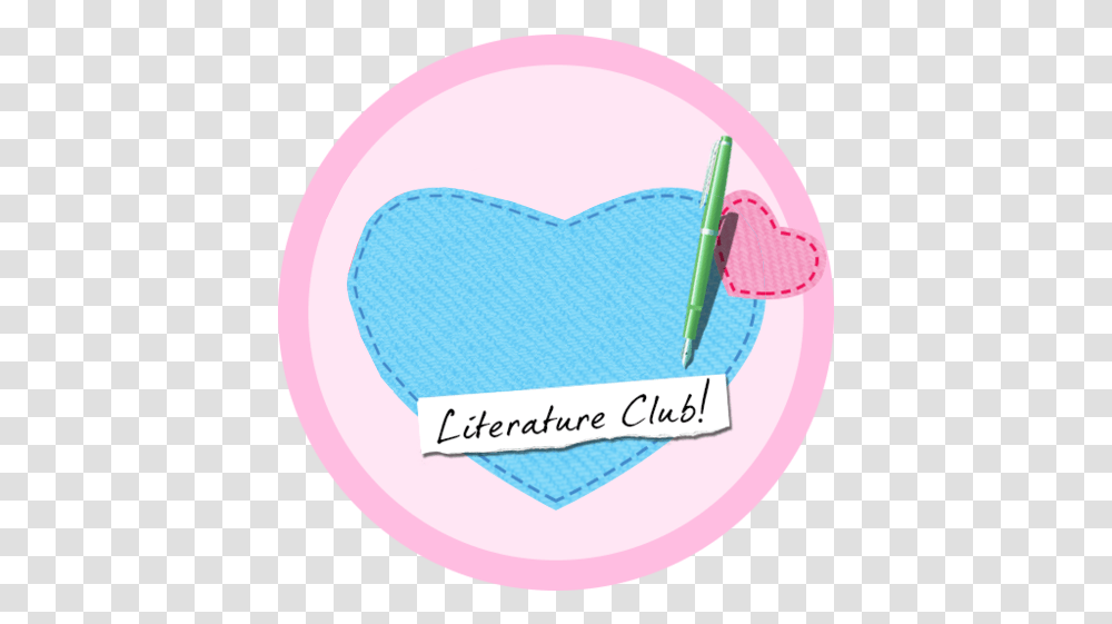 Ddlc Logo But Without Doki Doki Doki Literature Club Heart, Tape, Purple, Text, Pattern Transparent Png