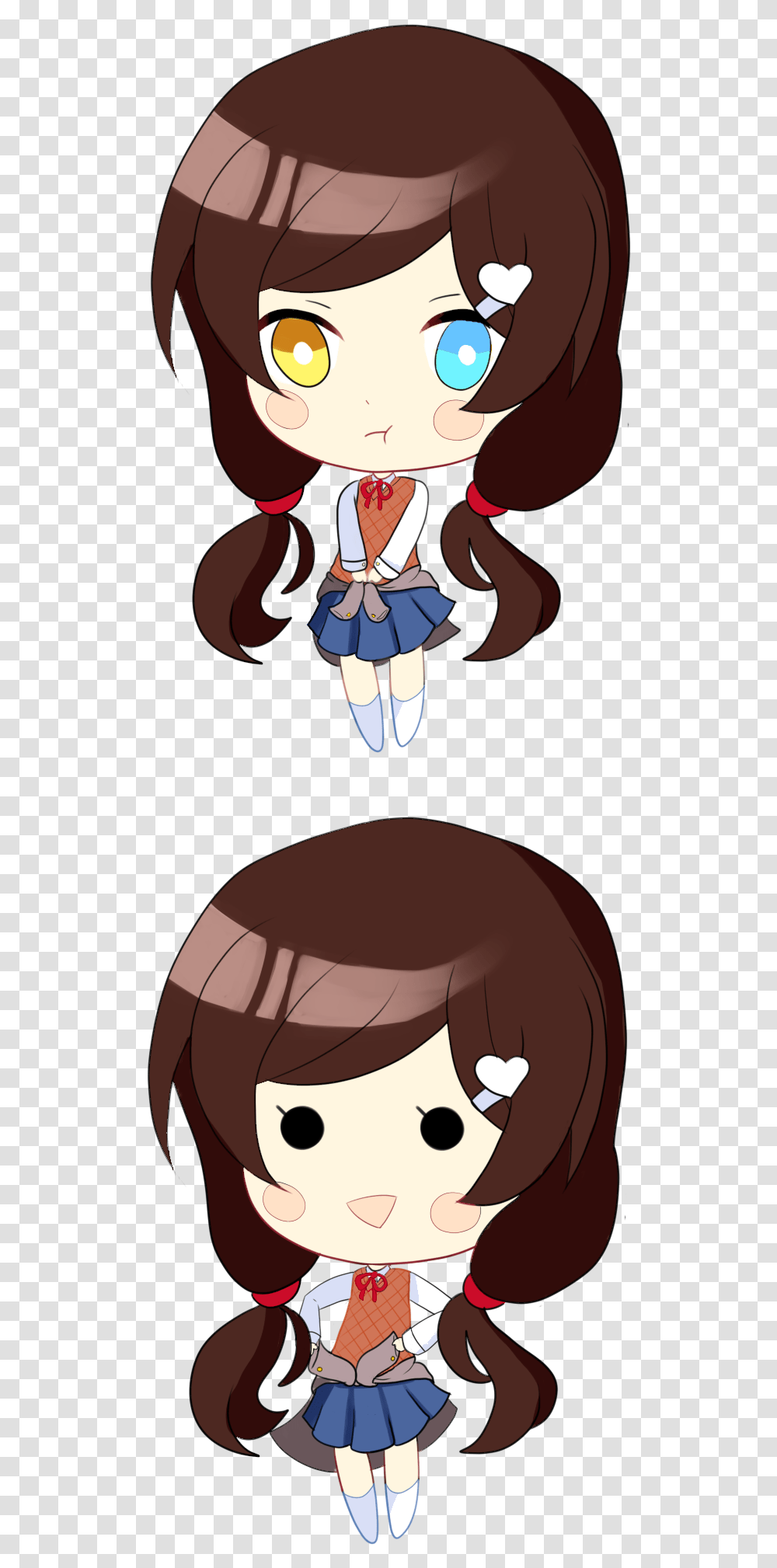 Ddlc Mc Chibi, Book, Comics, Manga Transparent Png