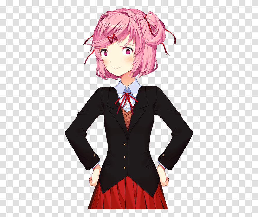 Ddlc Natsuki Sprites, Clothing, Manga, Comics, Book Transparent Png