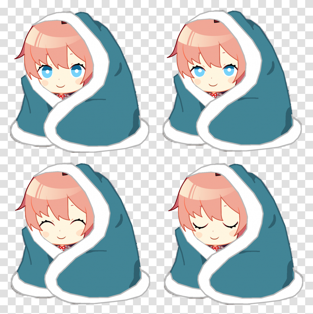 Ddlc Sleeping Chibi Sprites, Person, Cushion, Drawing Transparent Png