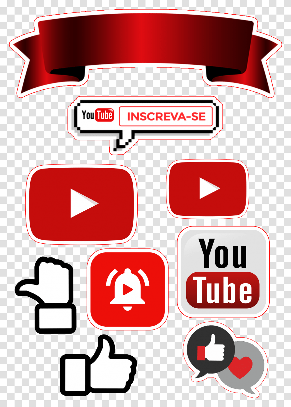 De Bolo Decorativo Com Tema Youtuber Topo De Bolo Youtube, Label, Text, Logo, Symbol Transparent Png