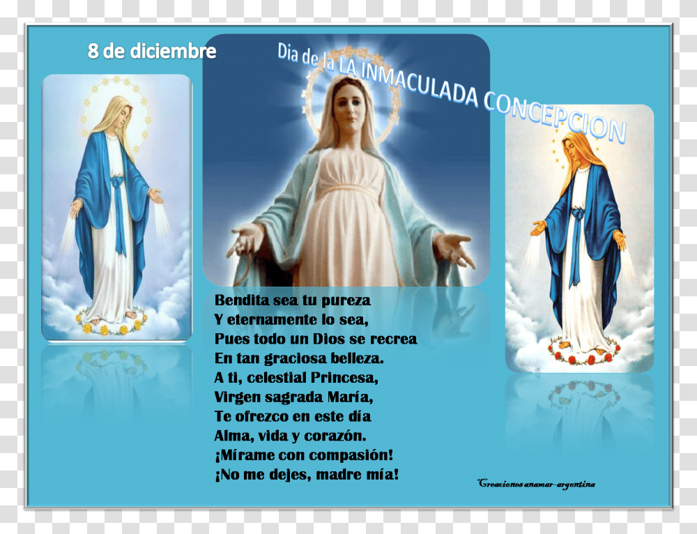 De Diciembre Dia De La Inmaculada Concepcion De Maria Blessed Virgin Mary Hd, Person, Poster, Advertisement Transparent Png