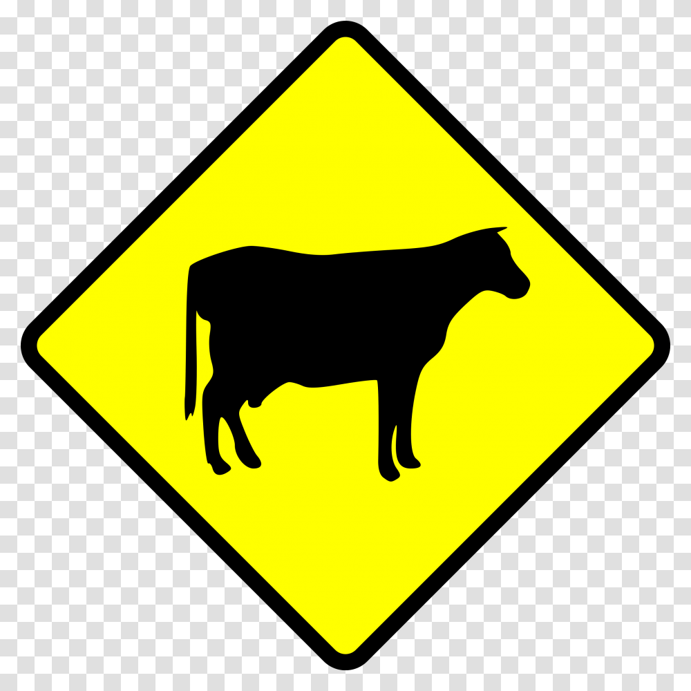 De Transito Vaca, Road Sign, Cow, Cattle Transparent Png