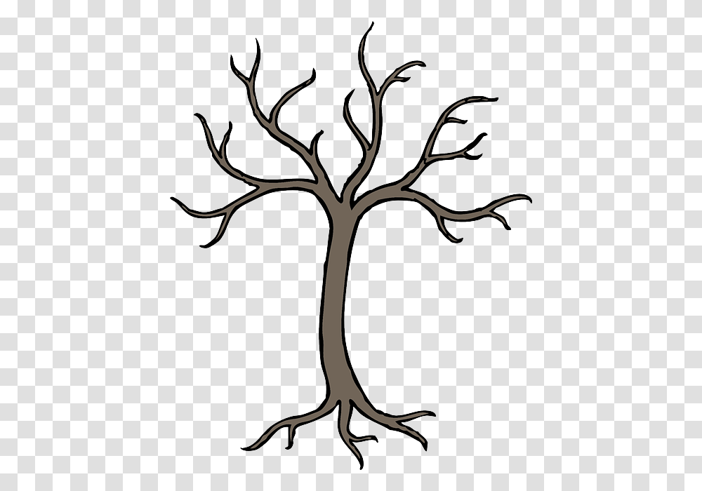 Dead Black Simple Apple Fall Fruit Outline Tree With No Leaves Drawing, Plant, Antelope, Wildlife, Mammal Transparent Png