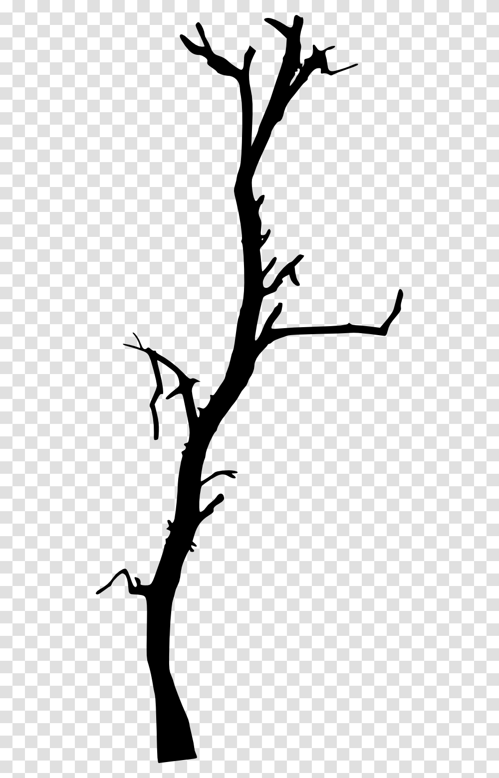 Dead Branches Clipart Simple Dead Tree Silhouette, Stencil, Plant, Leaf Transparent Png