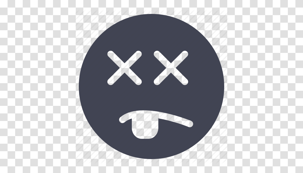 Dead Death Emoji Emoticon Smiley Icon, Stencil Transparent Png