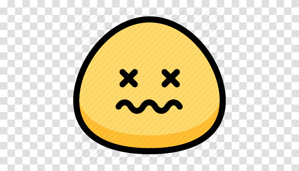 Dead Emoji Emotion Expression Face Feeling Icon, Food, Label, Plant, Bread Transparent Png