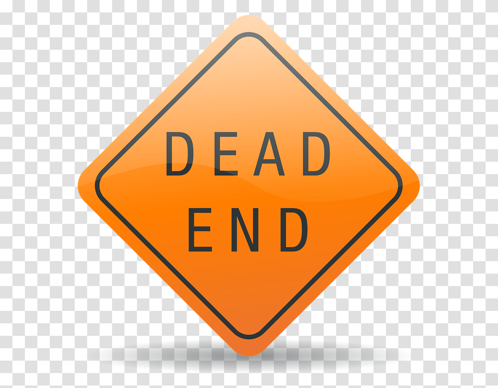 Dead End Road Sign Roadsign Street Orange Animated The End Sign Transparent Png