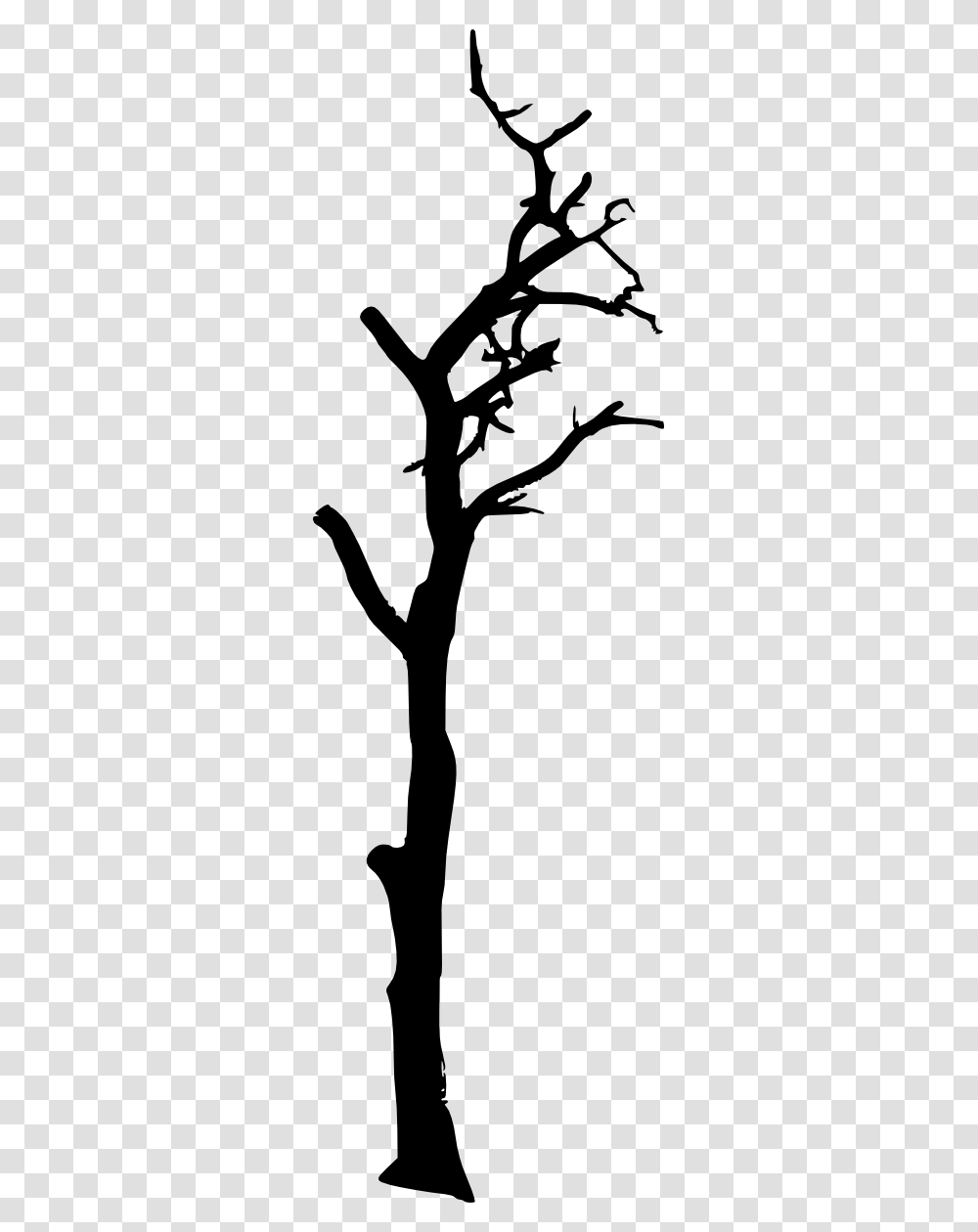 Dead Plant Drawing At Dead Tree Silhouette, Stencil, Bow Transparent Png