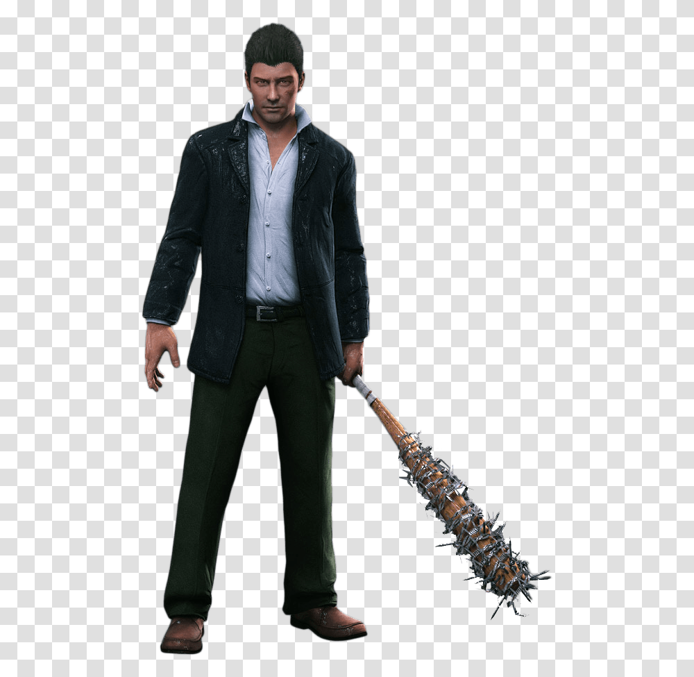 Dead Rising Fight Man With Baseball Bat, Person, Suit, Overcoat Transparent Png