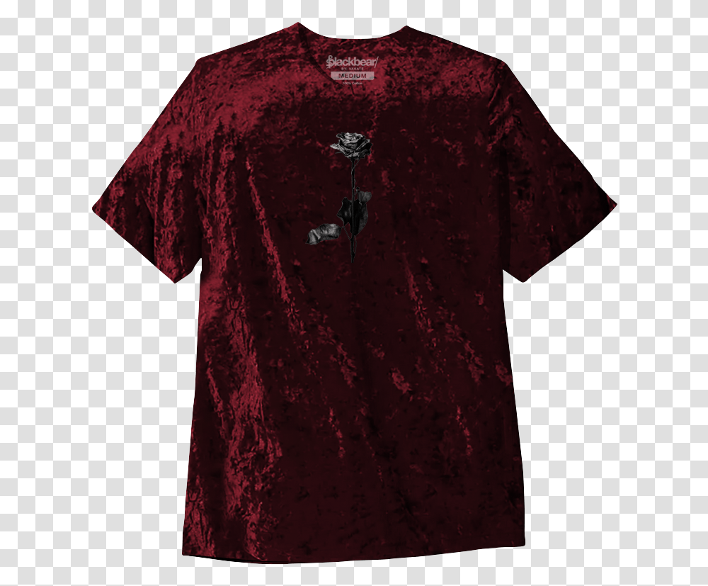Dead Roses Crushed Velvet Tee Active Shirt, Apparel, Maroon, Sleeve Transparent Png