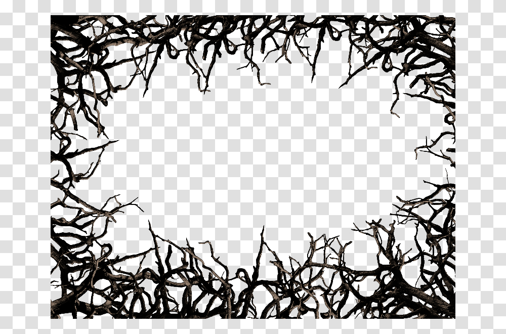 Dead Tree Branch Frame Border Clipart Free Download, Nature, Outdoors, Ice, Night Transparent Png