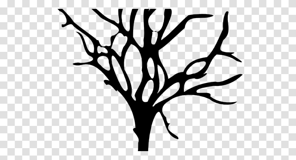 Dead Tree Clipart Cool Tree, Stencil, Spider Web, Invertebrate Transparent Png