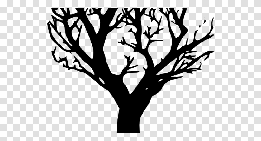 Dead Tree Clipart Tree Outline Black Tree Vector, Plant, Tree Trunk, Silhouette, Leaf Transparent Png