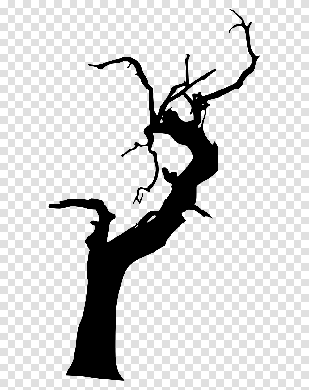 Dead Tree Silhouette, Stencil, Person, Human Transparent Png
