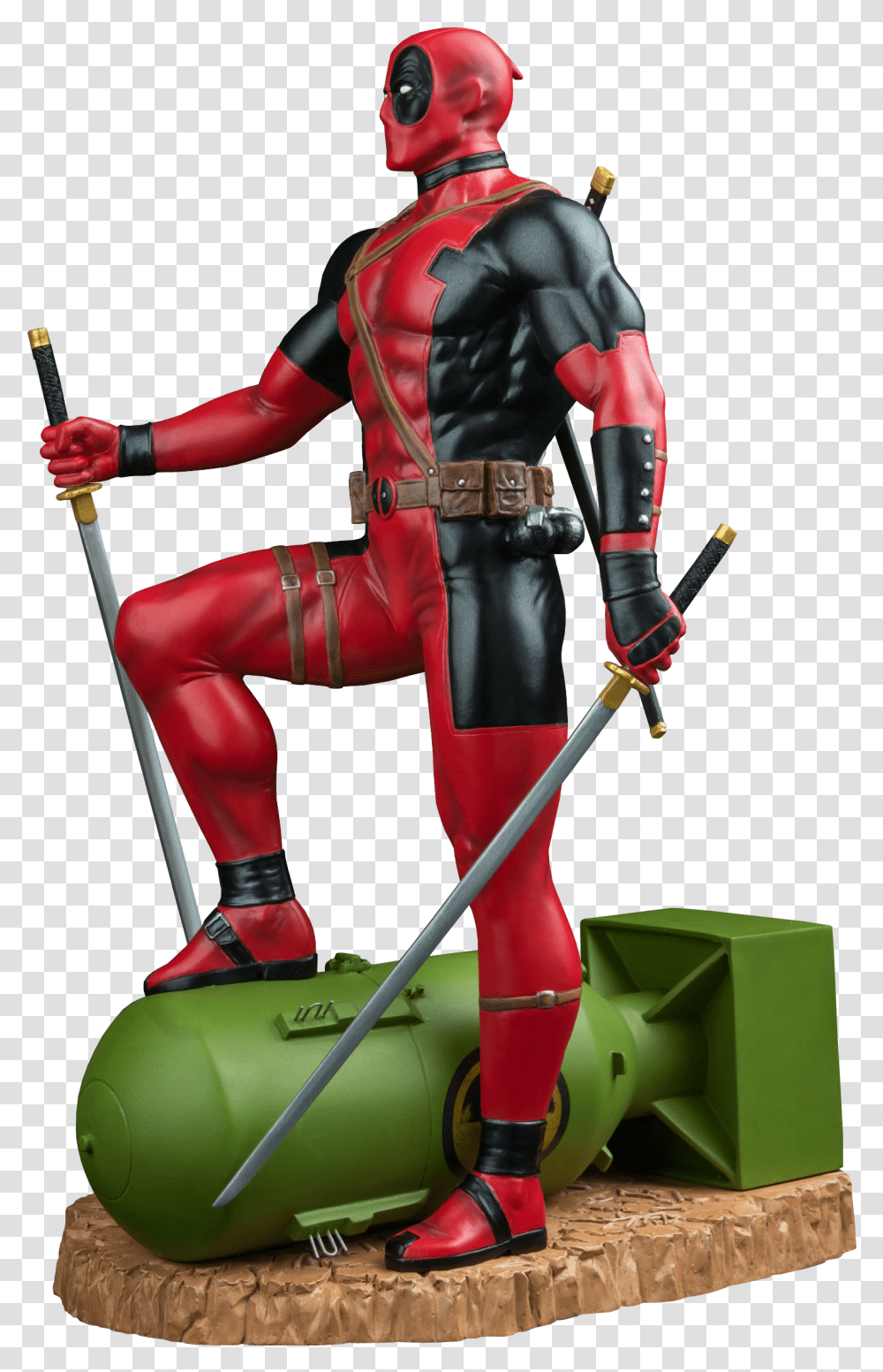 Deadpool 1 6 Statue, Person, Ninja, Figurine, Costume Transparent Png