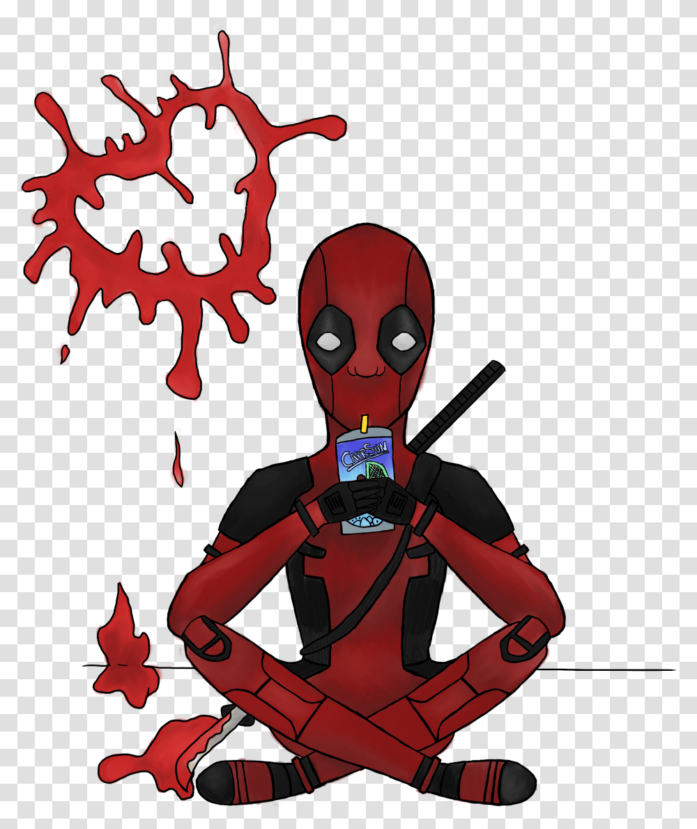 Deadpool And His Caprisun Arty Outfit Illustration, Poster, Advertisement, Person, Human Transparent Png