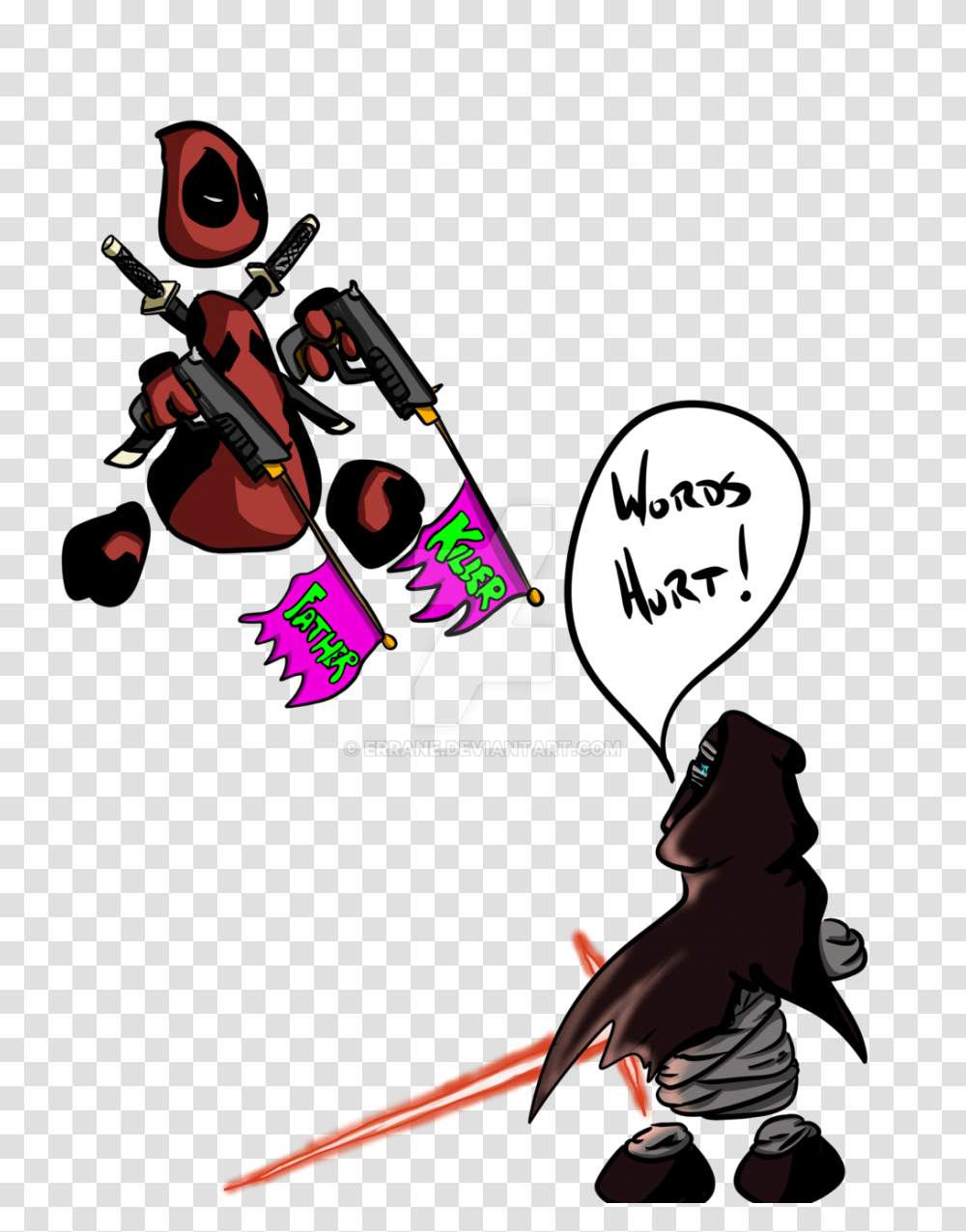 Deadpool And Kylo Ren As Doodle Folks, Person, Paintball Transparent Png