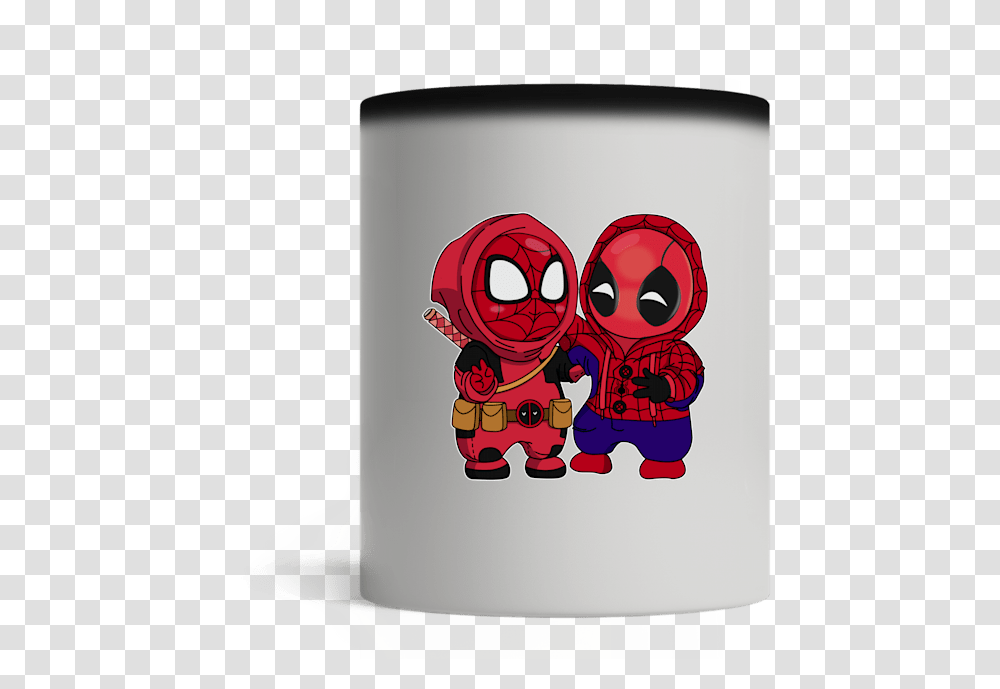 Deadpool And Spiderman Chibi Cute, Coffee Cup, Stein, Jug, Label Transparent Png