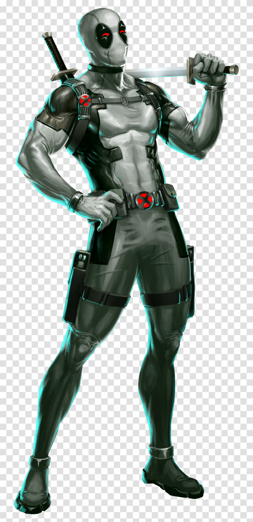 Deadpool Black And White, Person, Human, Armor Transparent Png
